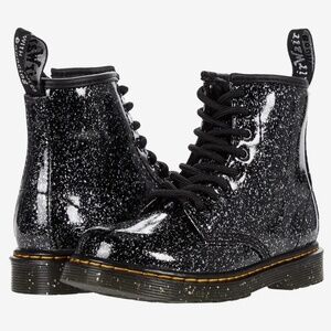 Girls Boots Black Glitter Dr Martens EUC Size 4